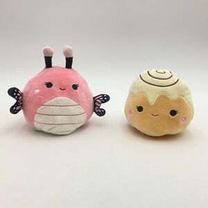 Squishmallows Flip-A-Mallows 4” Caterpillar-Butterfly& Cinnamon Roll-Ice cream
